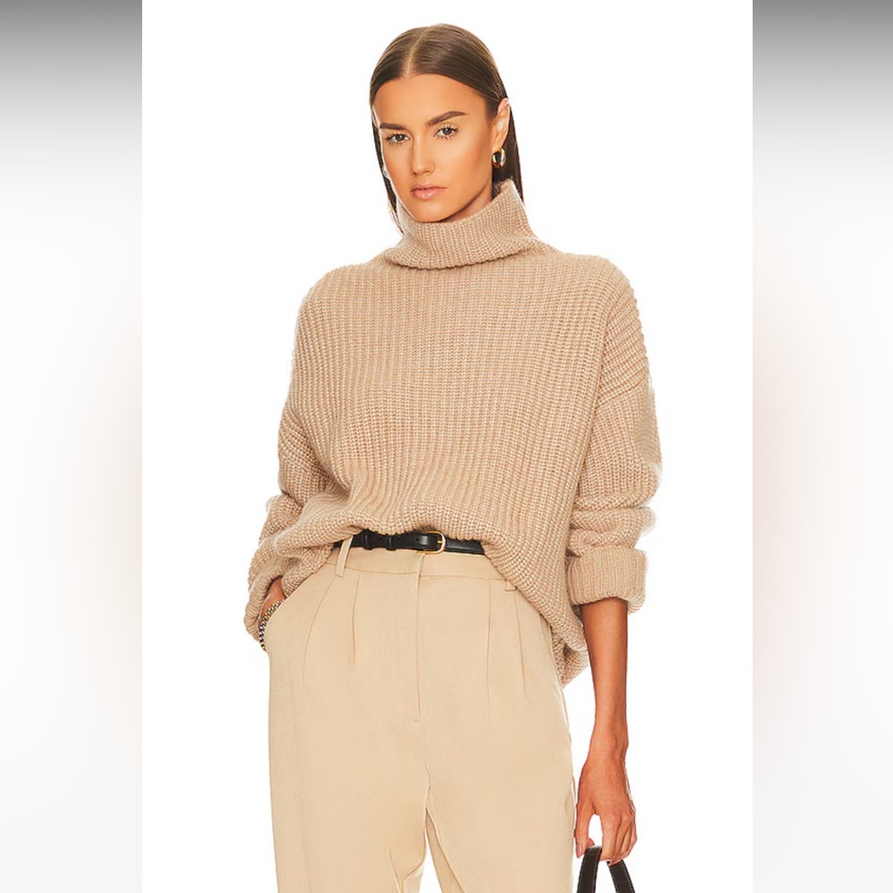 Anine Bing Beige Turtleneck Sweater